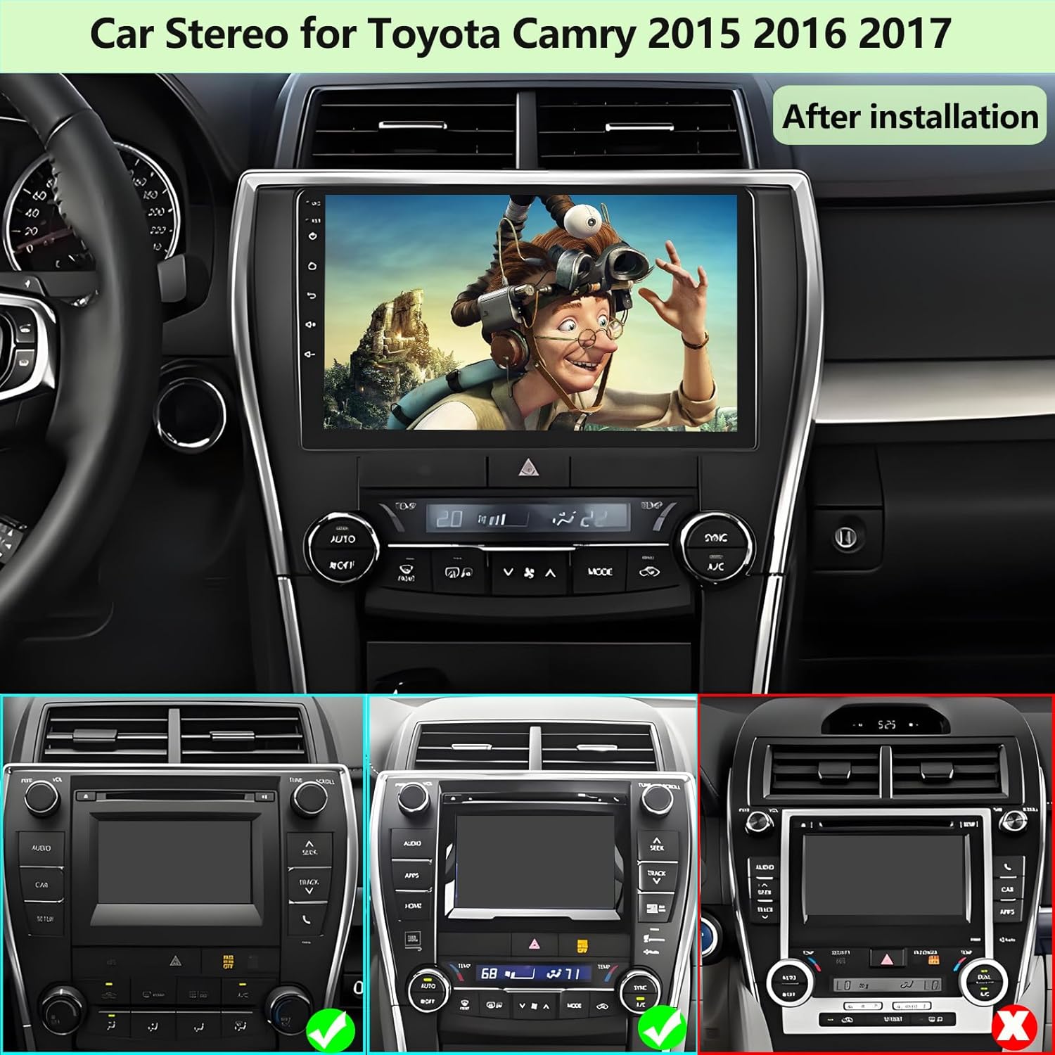 Pantalla Android 14 para Toyota Camry 2015–2017 con CarPlay y Android Auto inalámbricos 🚗📱 - Imagen 4