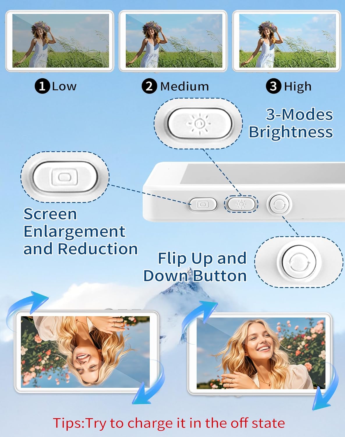 Pantalla Selfie Magnética con Control Bluetooth 📸 Monitor Inalámbrico 1080P para iPhone y Android - Imagen 6