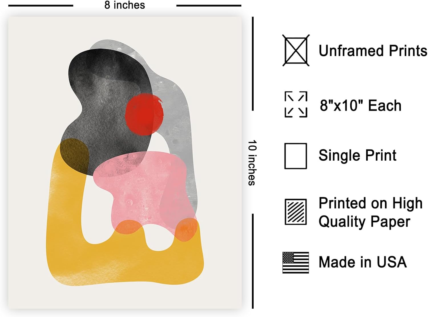 Póster Abstracto Geométrico 8x10 Estilo Mid Century Modern para Decoración 🎨🖼️ - Imagen 2