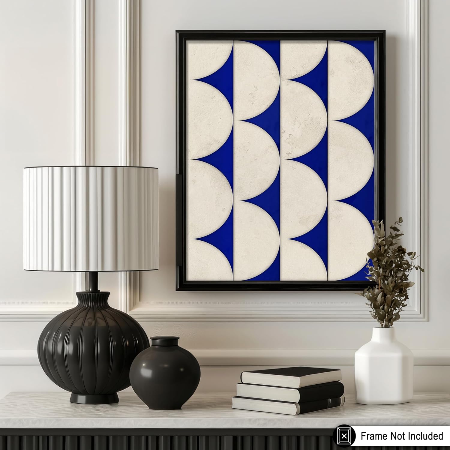 Póster Tile Pattern Geométrico Azul Cobalto 8x10 Estilo Mid Century Modern 🟦🎨 - Imagen 3