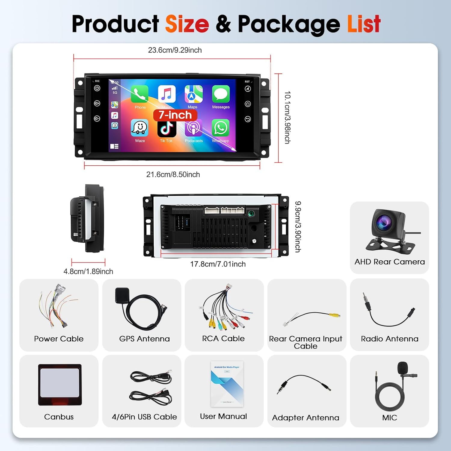 Radio Android 7 pulgadas para Jeep/Dodge/Chrysler con CarPlay y Android Auto inalámbricos 🚗📱 - Imagen 4