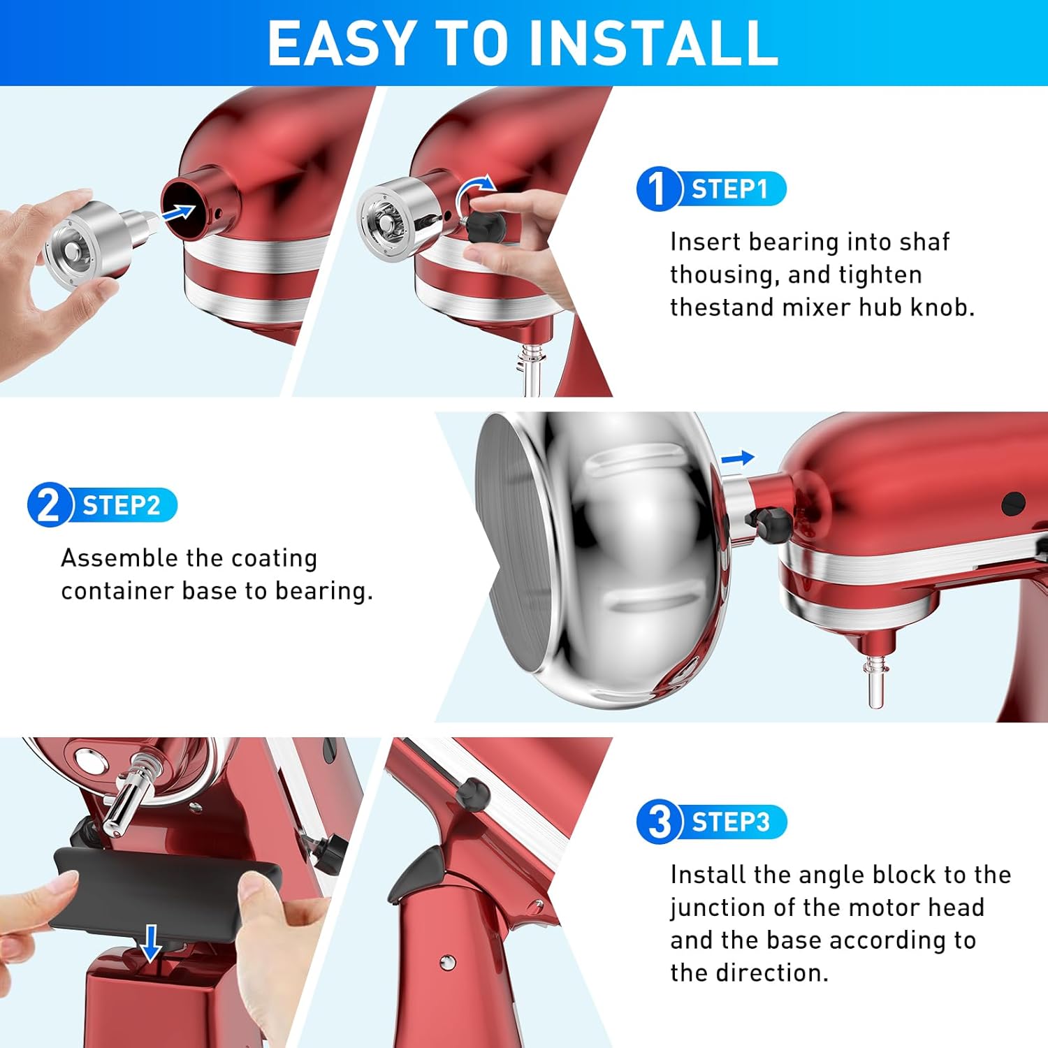 Recubridor de Snacks de Acero Inoxidable para Batidora KitchenAid Tilt-Head 2-3 kg 🍫🥜 - Imagen 5