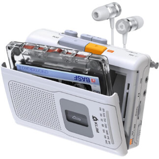 Reproductor y Grabadora de Cassettes Portátil AM/FM con Micrófono y Auriculares 🎵 Blanco