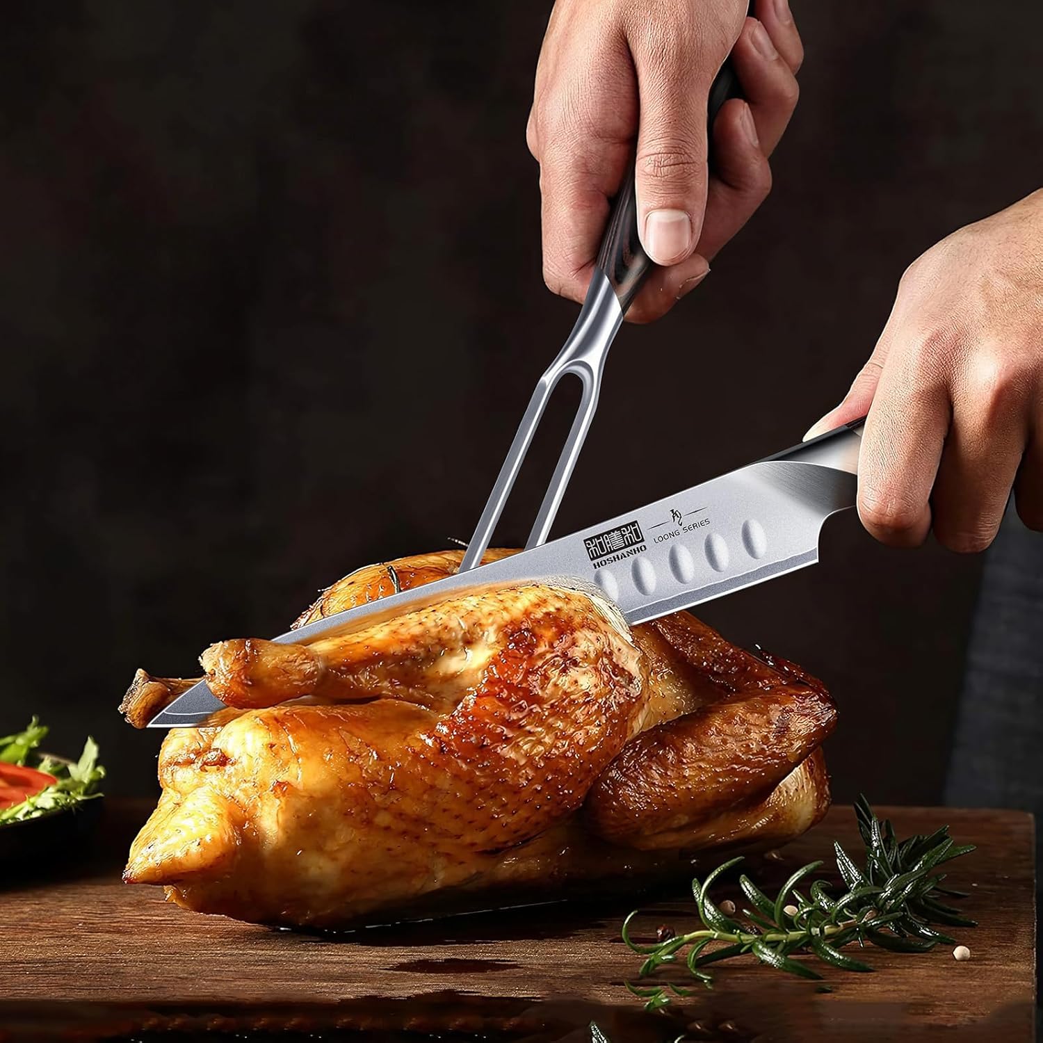 Set de cuchillo y tenedor para carne de acero inoxidable con mango ergonómico 🥩🔪 - Imagen 2