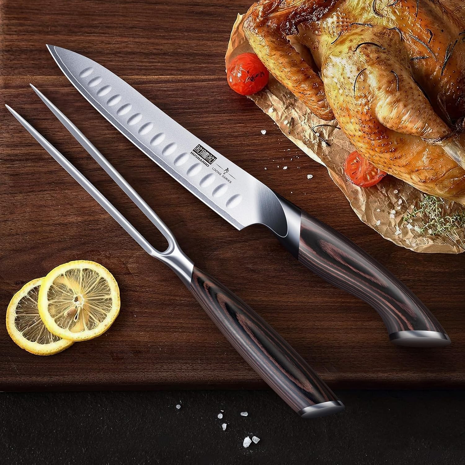 Set de cuchillo y tenedor para carne de acero inoxidable con mango ergonómico 🥩🔪 - Imagen 7