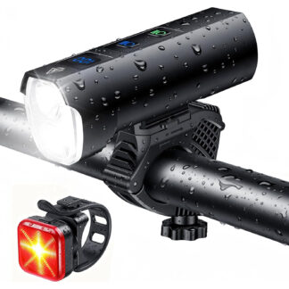 Set de luces para bicicleta 1200 lúmenes, recargable USB-C, impermeable, 18 modos, instalación sin herramientas 🚲💡