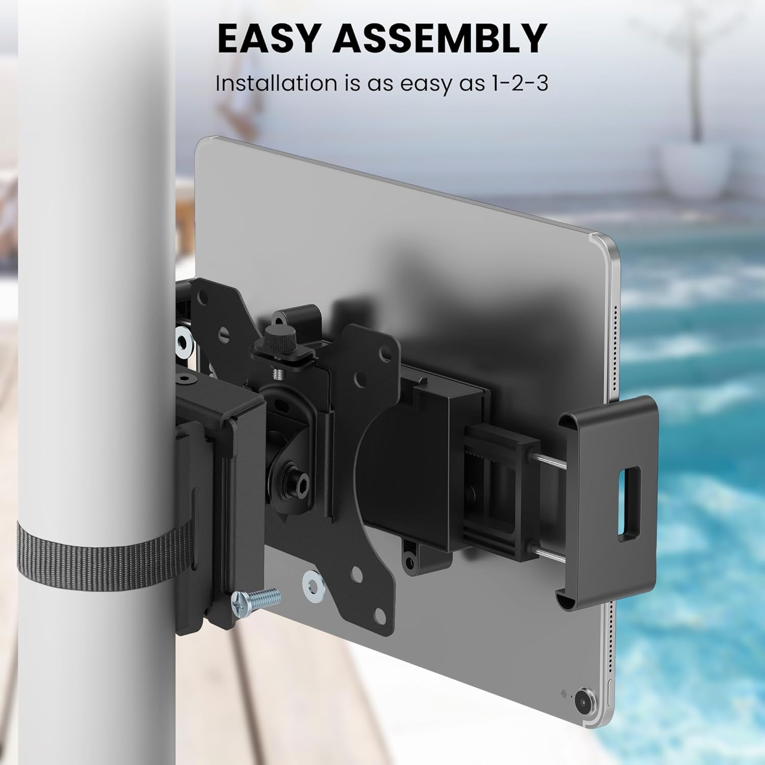 Soporte Universal para Tablet en Poste o Columna con Abrazadera Ajustable 📱 - Imagen 4