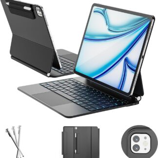 Teclado con estuche tipo Magic para iPad Air 13 y iPad Pro 12.9 con trackpad y retroiluminación
