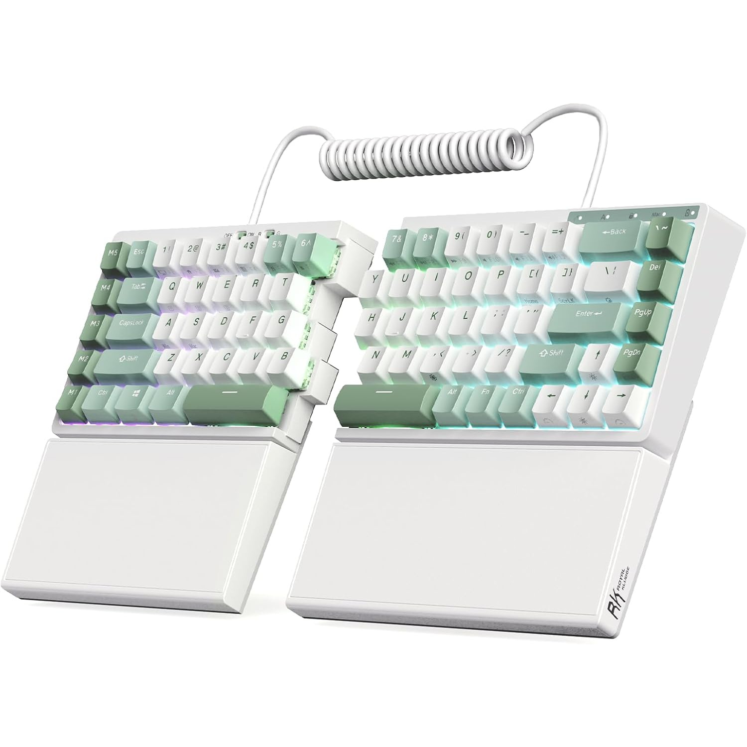 Teclado Mecánico Ergonómico Dividido RKS70 75% RGB Inalámbrico/Bluetooth/USB-C con Reposa Muñecas y Macros ⚡