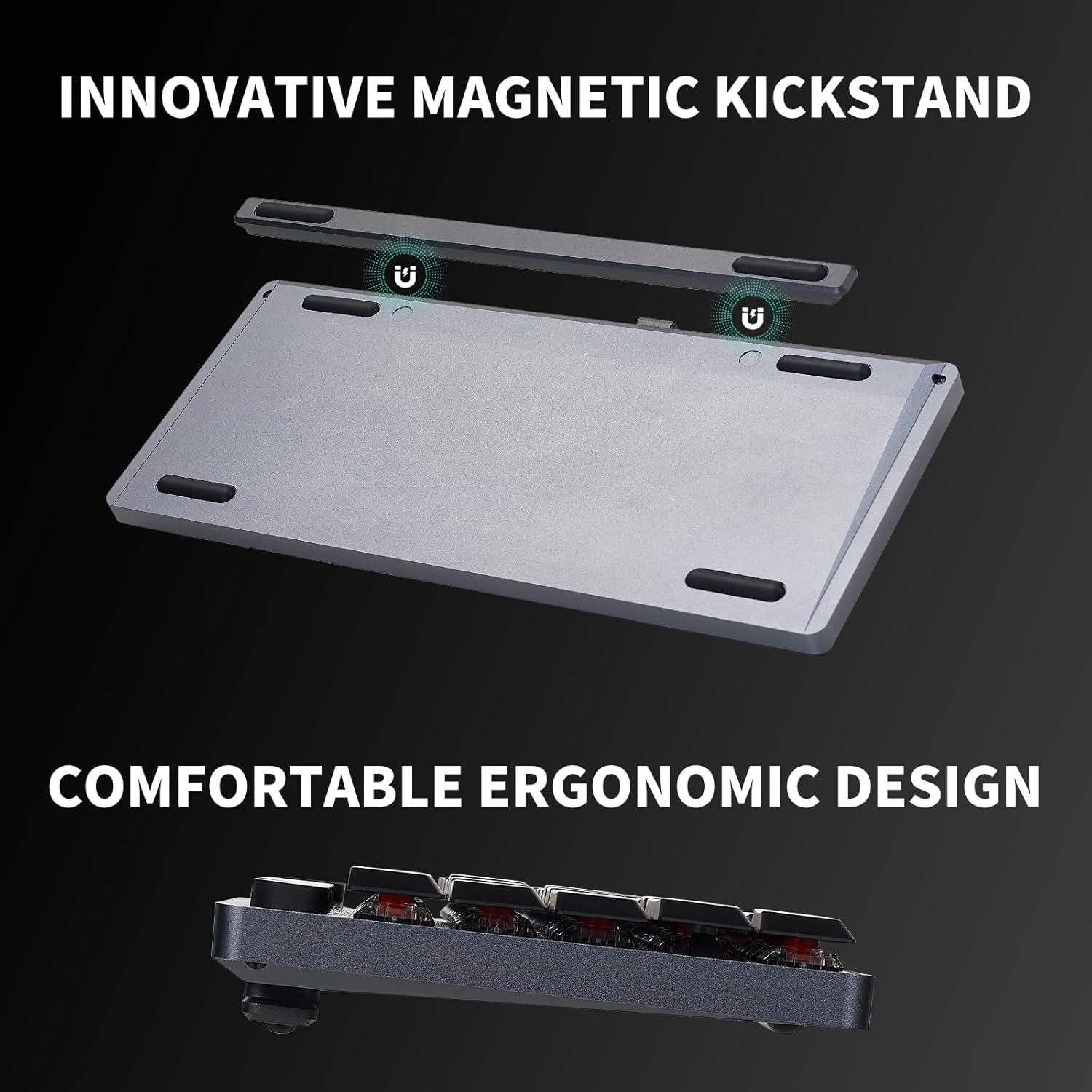 Teclado Mecánico Inalámbrico Hexgears A1 Bajo Perfil 60% RGB – Triple Conexión Bluetooth/2.4GHz/USB-C 💻⌨️🌈 - Imagen 3