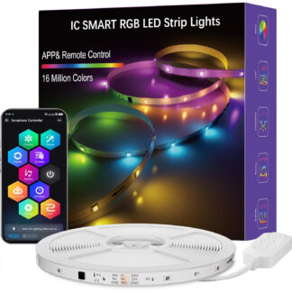 Tira LED RGBIC inteligente 15 metros con app y control por voz ✨