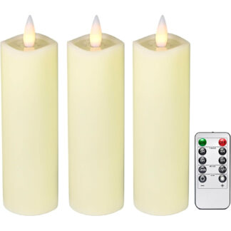 Velas LED sin llama con efecto realista y control remoto – Set de 3 🕯️✨
