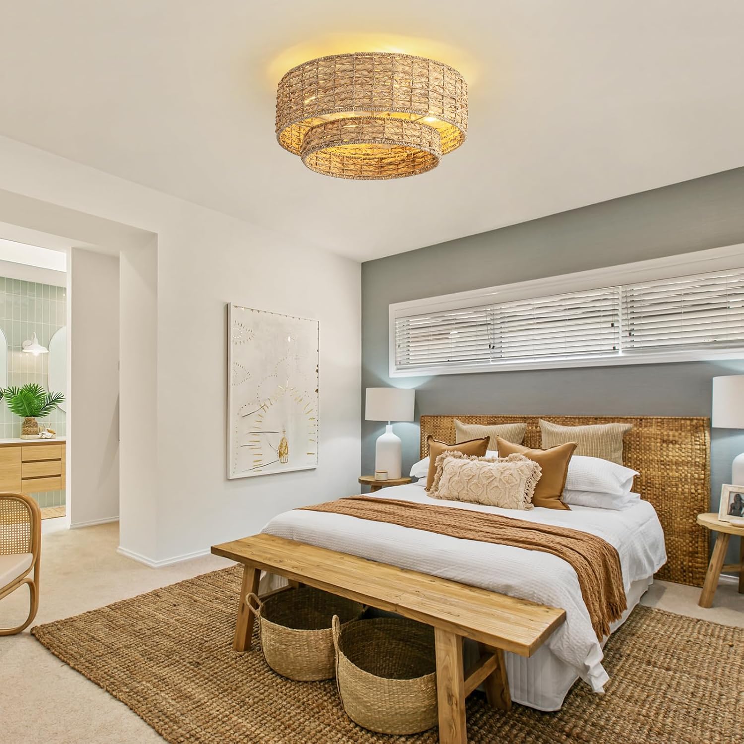 Ventilador de Techo Boho Enrejado con Luz y Control Remoto 🌿💡 - Imagen 4