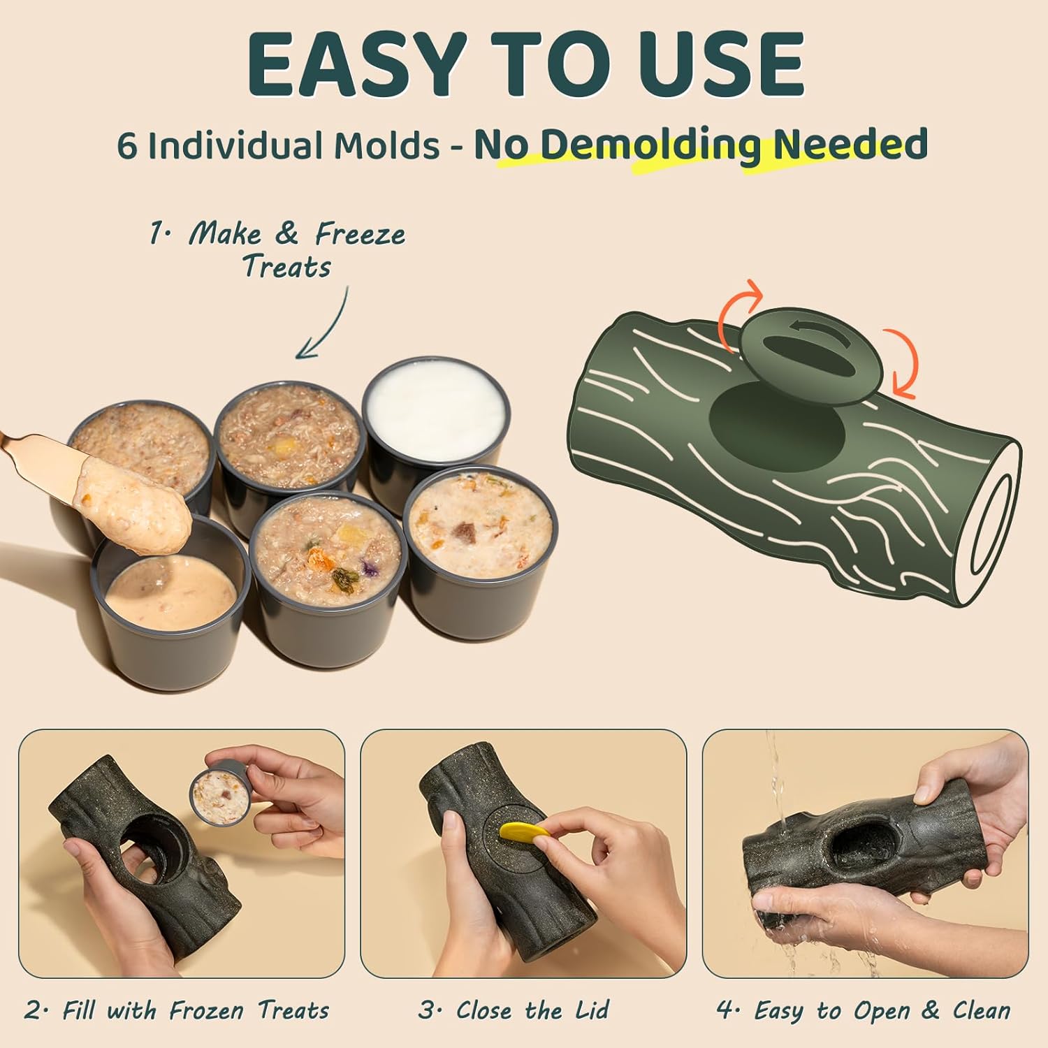 Juguete Interactivo para Perros Grandes con Vasos Congelables Antiestrés 🐶🦴 - Imagen 3