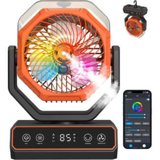 Ventilador portátil con nebulizador recargable 40000 mAh para camping y exteriores 🌬️💦