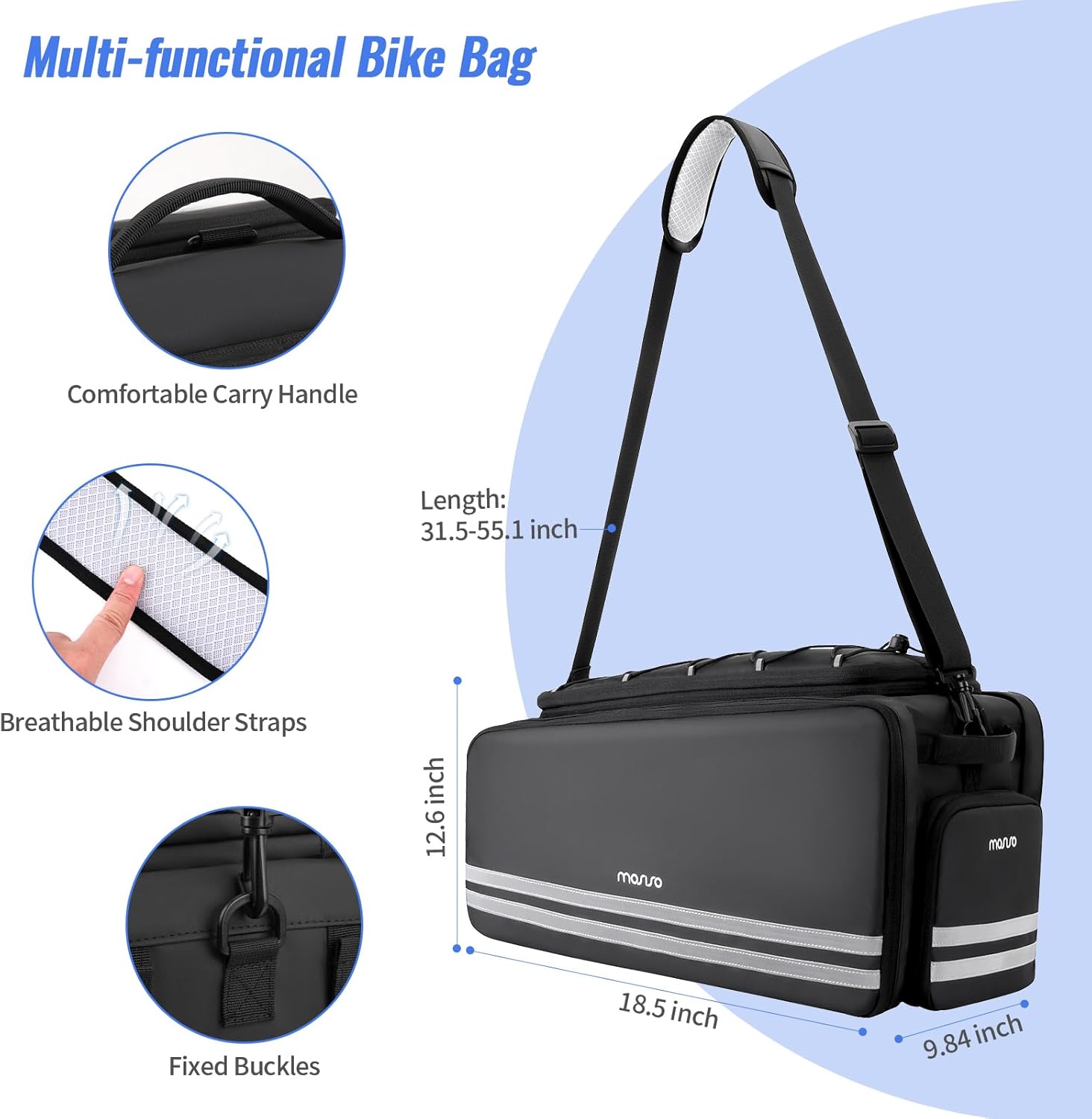 Bolsa para Bicicleta con Panniers y Cubierta de Lluvia 🌧️ - Imagen 5