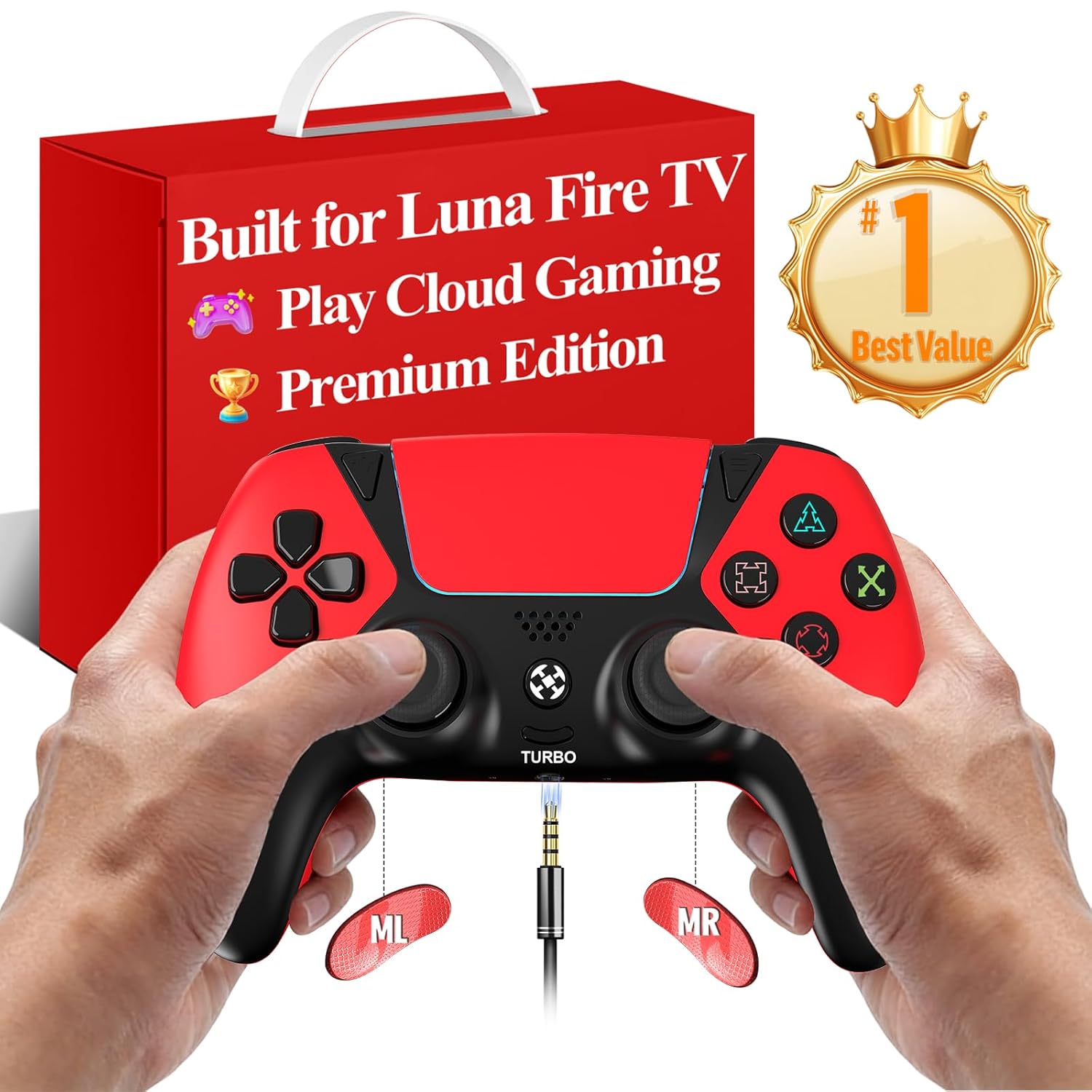 Controlador de Juego Inalámbrico para Luna, Fire Stick, PC y PS4