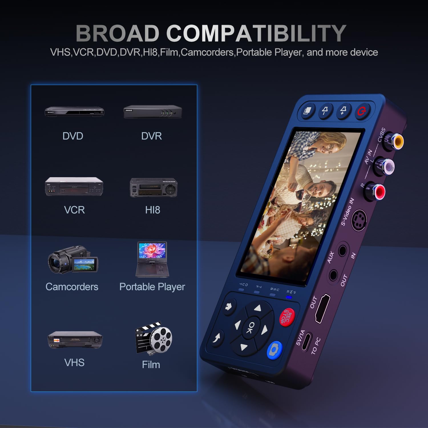 Convertidor VHS a Digital con Pantalla HD de 4 pulgadas - Imagen 6