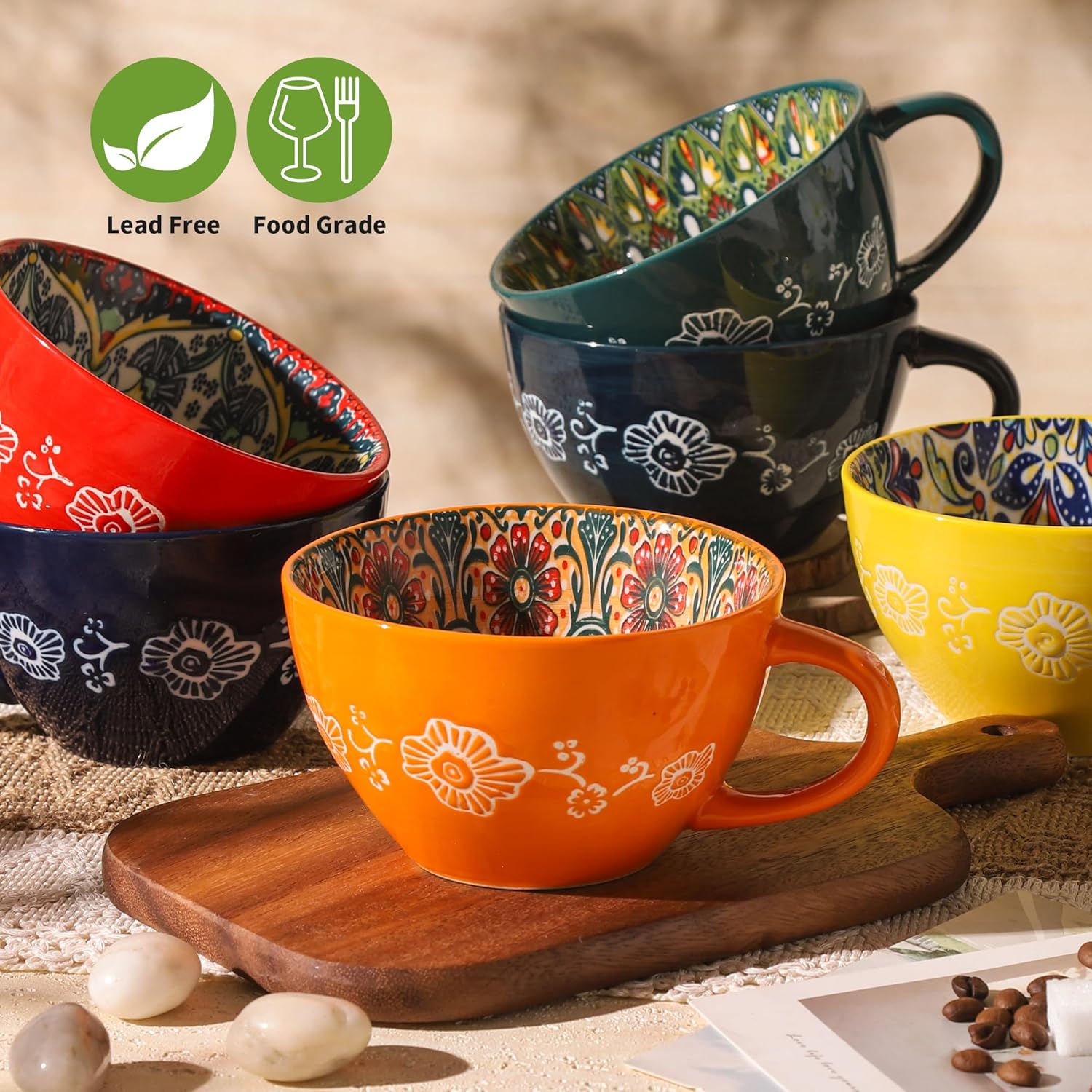 Juego de Tazas de Café Boho de 6 Piezas ☕🍺 - Imagen 6