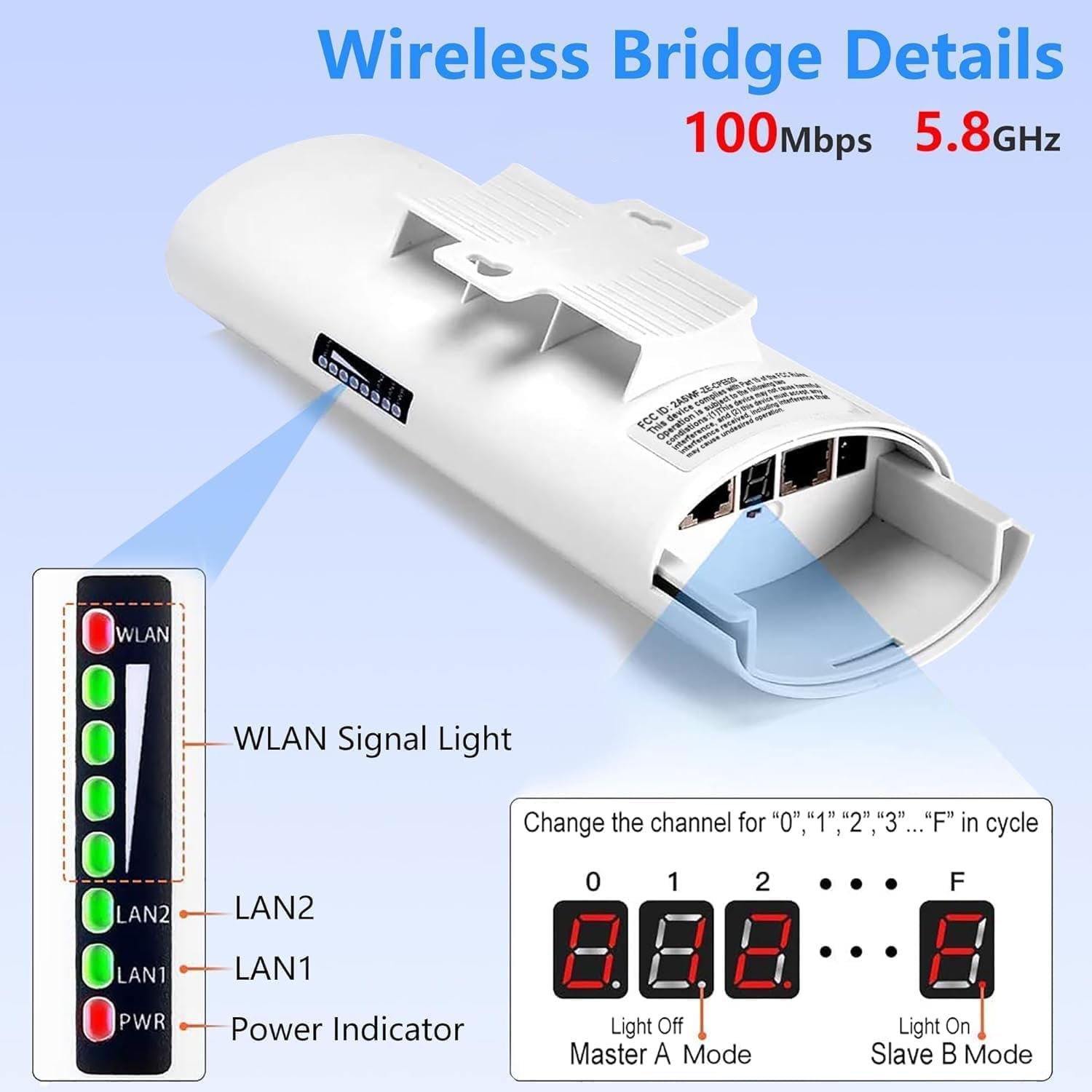 Kit de Puente Inalámbrico Exterior 5.8GHz con Antena de 14dBi - Imagen 4