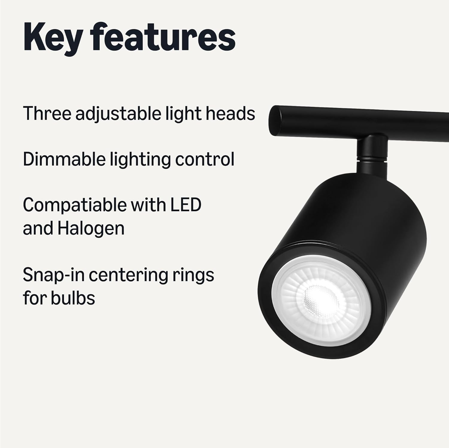 Kit de Iluminación de Riel de 3 Luces Amazon Basics - Imagen 3