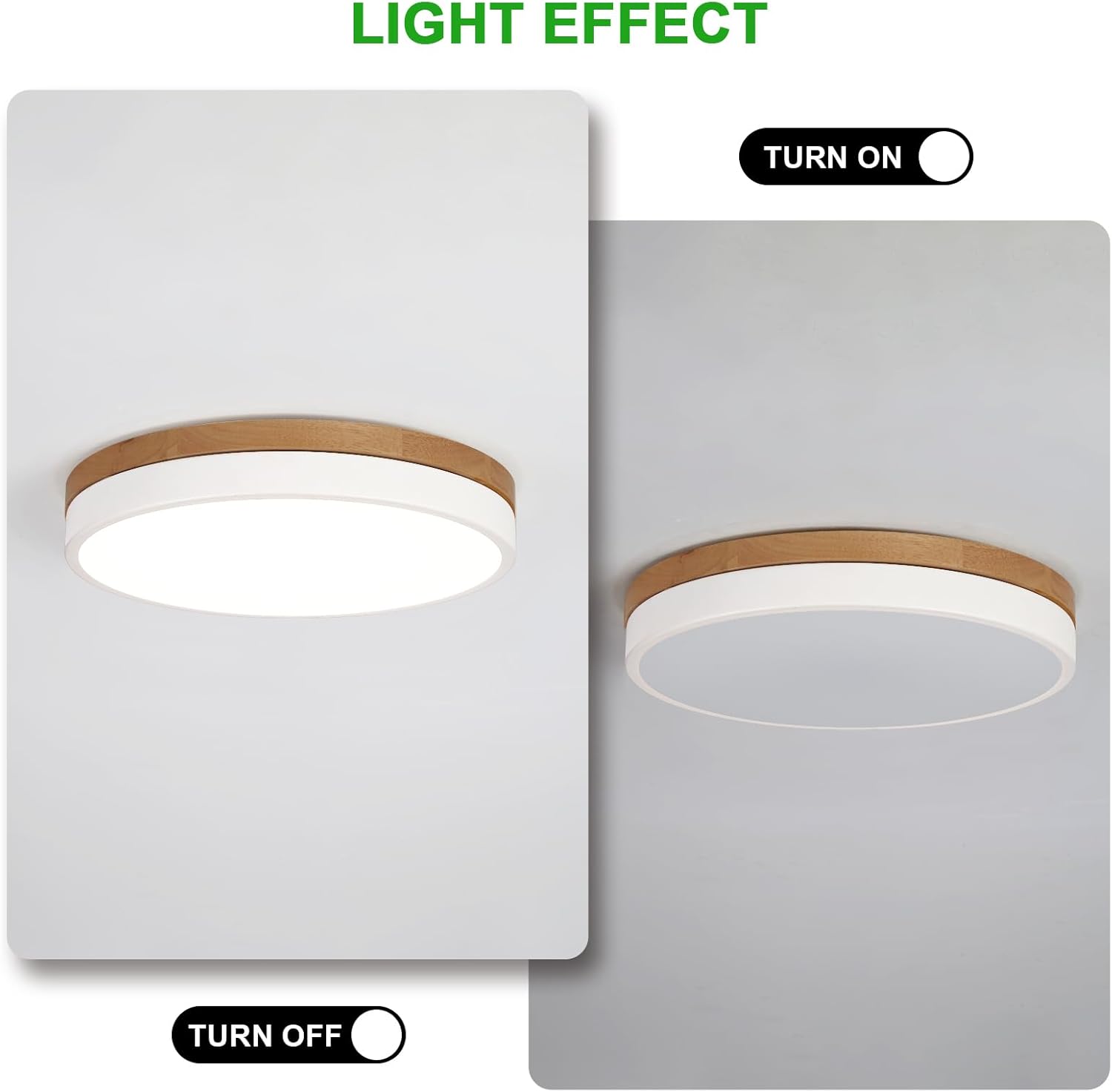 Lámpara de Techo LED de Madera Regulable 12 pulgadas - Imagen 7