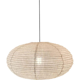 Pantalla de lámpara ovalada de lino 50 cm estilo minimalista para techo o lámpara colgante
