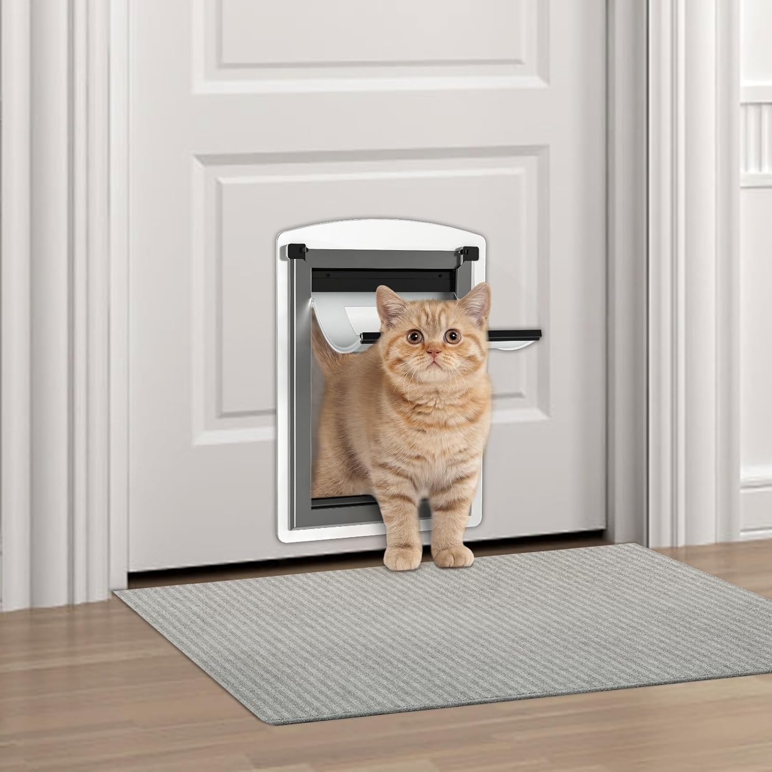 Puerta para Gatos y Perros Pequeños de Acero Inoxidable 🐾 - Imagen 2