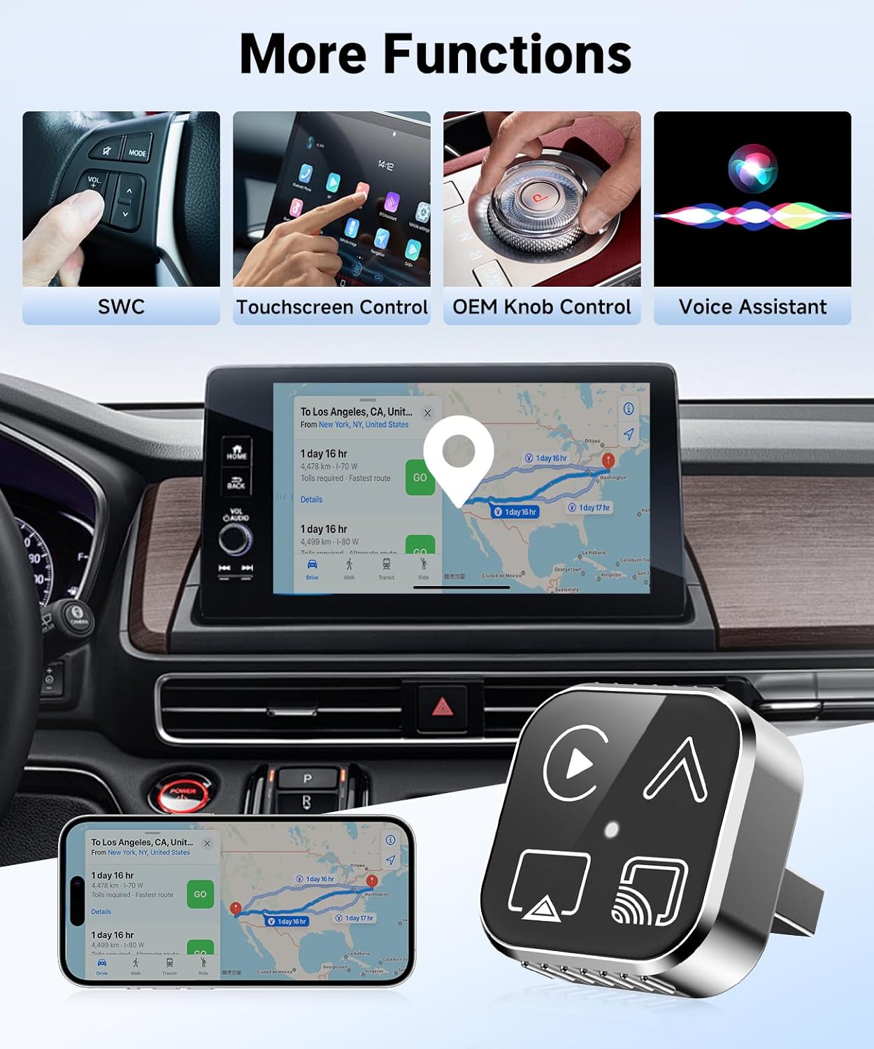 Adaptador CarPlay Inalámbrico 4 en 1 para iPhone y Android 🚗 - Imagen 4