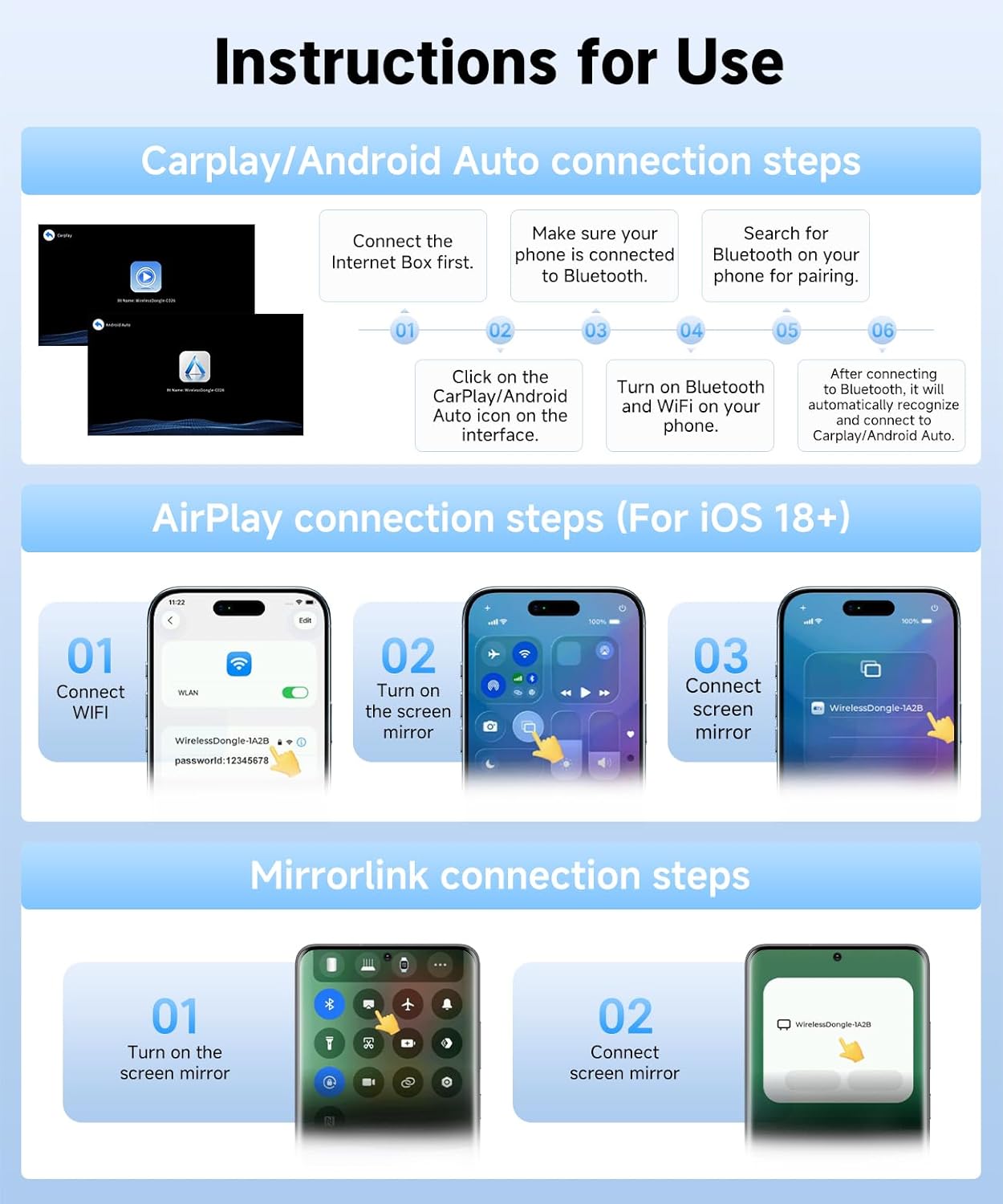 Adaptador CarPlay Inalámbrico 4 en 1 para iPhone y Android 🚗 - Imagen 6
