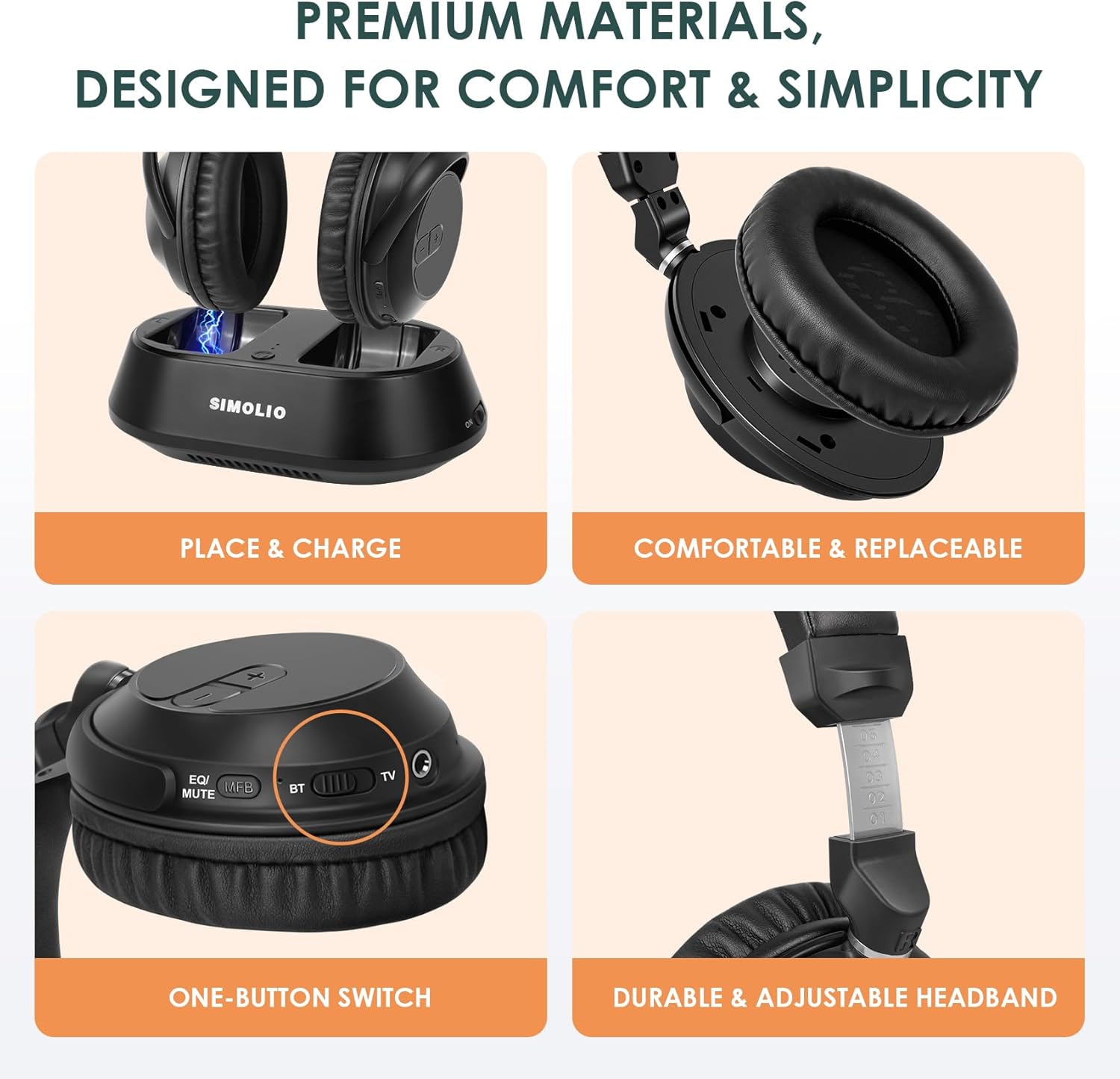 Auriculares Inalámbricos para TV SIMOLIO 🎧 - Imagen 6