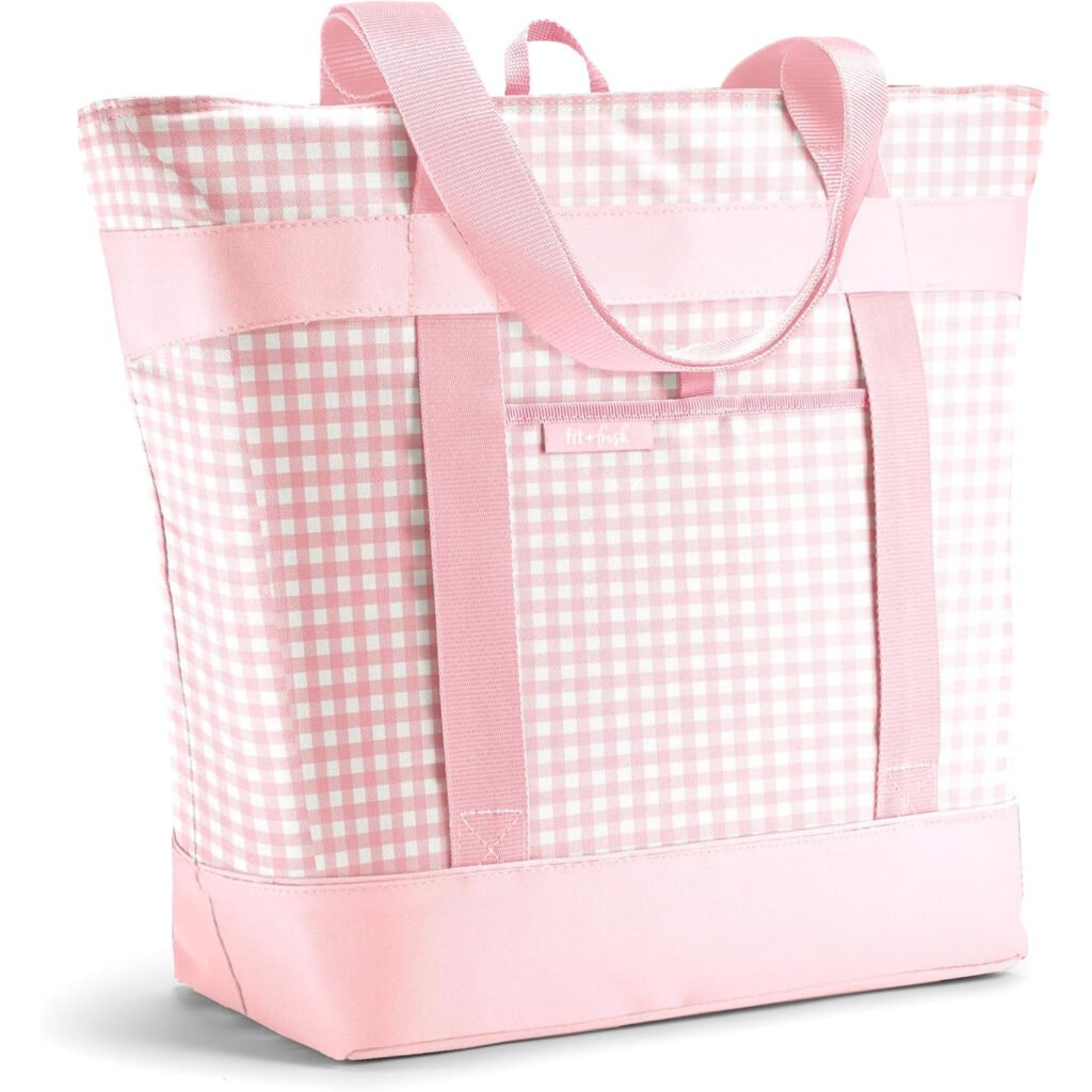 Bolsa Térmica Reutilizable Fit & Fresh - Diseño Gingham Rosa