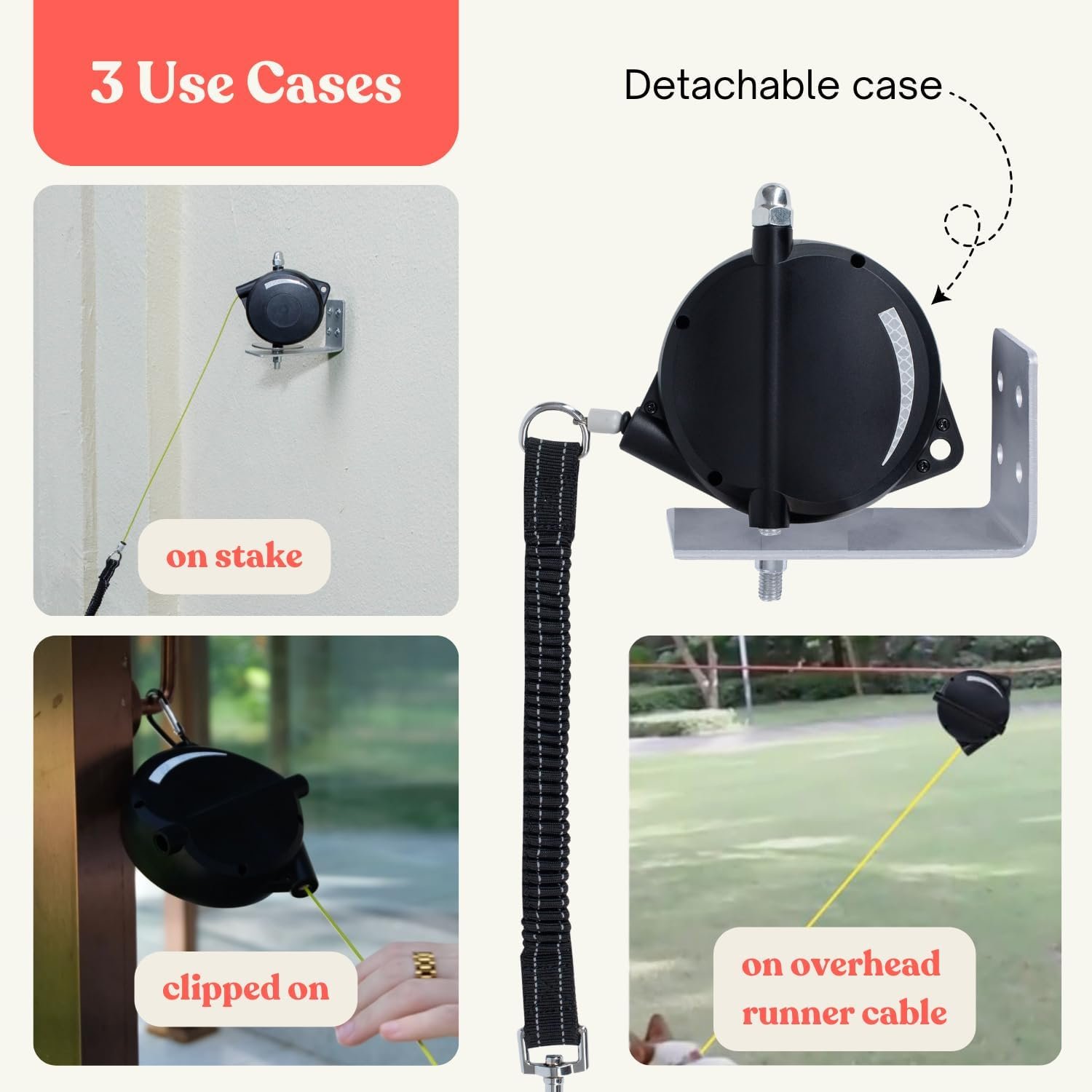 Cable de Amarre Retráctil para Perros 🐶 - Imagen 2