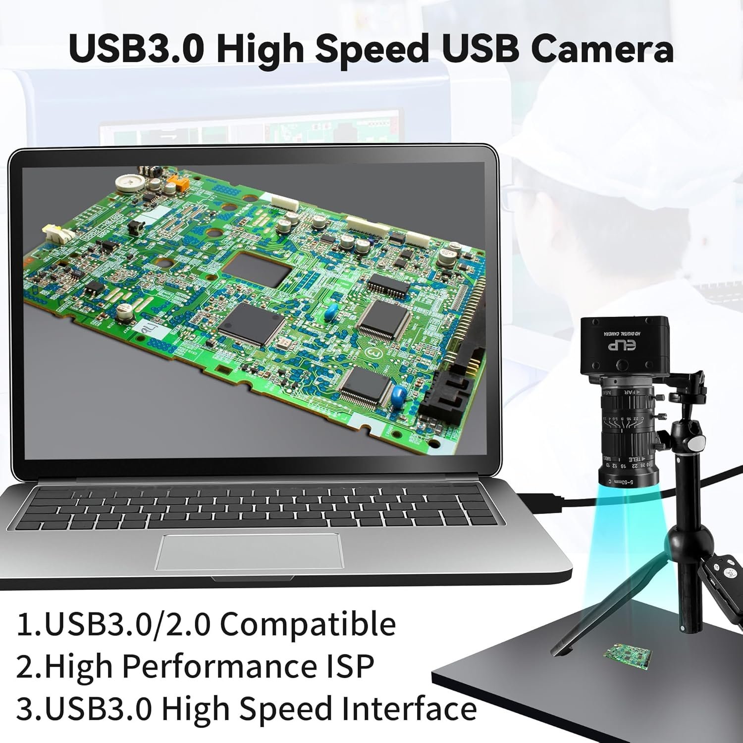 Cámara Industrial 4K UHD 20MP con Lente Varifocal 10X 📷 - Imagen 5