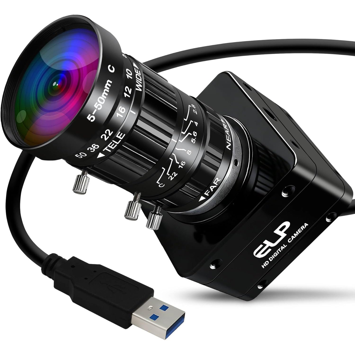 Cámara Industrial 4K UHD 20MP con Lente Varifocal 10X 📷