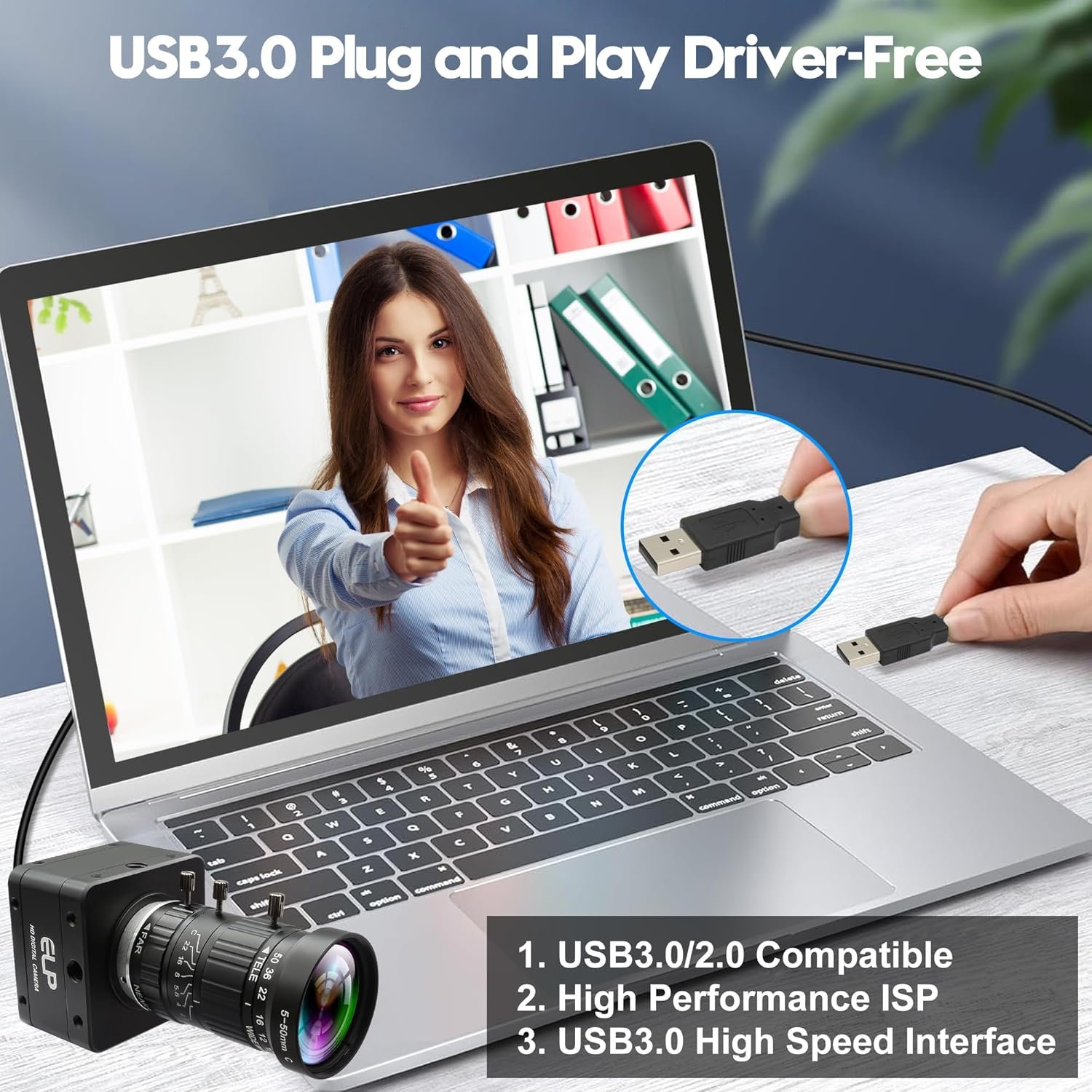 Cámara USB 12MP 4K con Zoom Manual 10X 📷 - Imagen 6