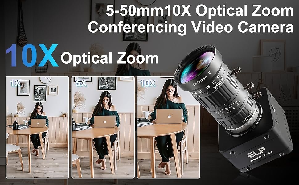 Cámara USB 12MP 4K con Zoom Manual 10X 📷 - Imagen 11