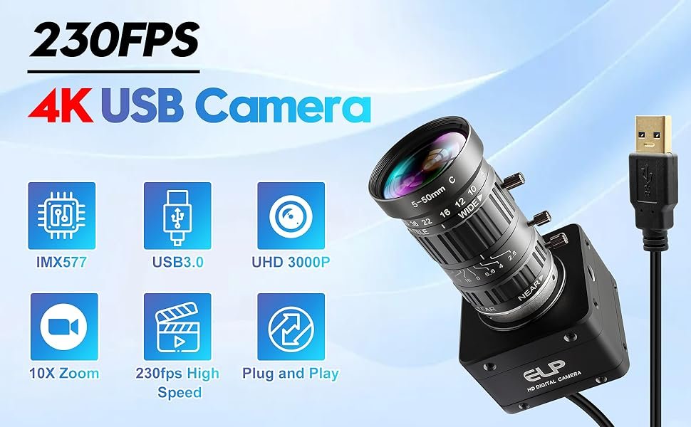 Cámara USB 12MP 4K con Zoom Manual 10X 📷 - Imagen 12