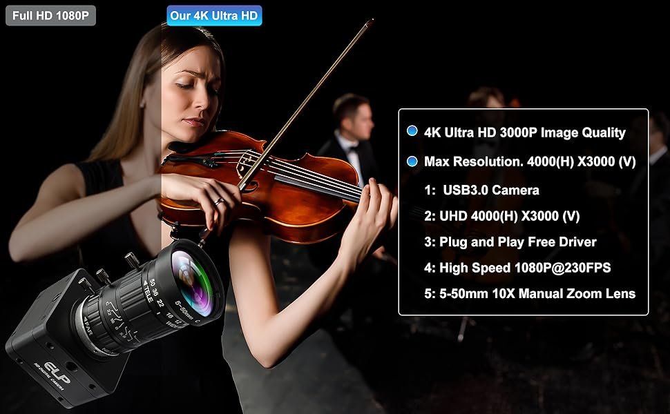 Cámara USB 12MP 4K con Zoom Manual 10X 📷 - Imagen 13