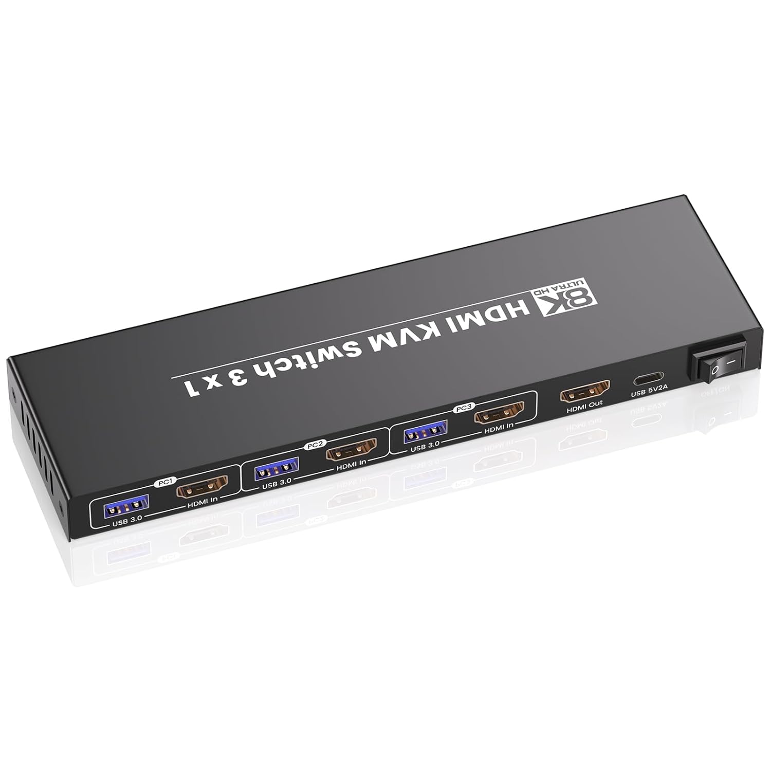 Conmutador KVM HDMI 8K60Hz 4K120Hz para 3 Computadoras
