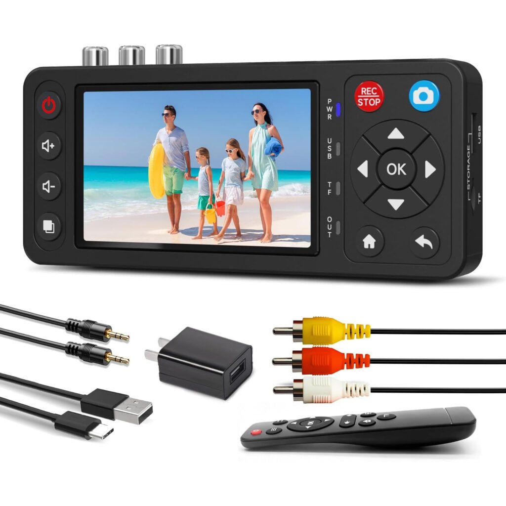 Convertidor VHS a Digital con Pantalla HD de 4 pulgadas 📺