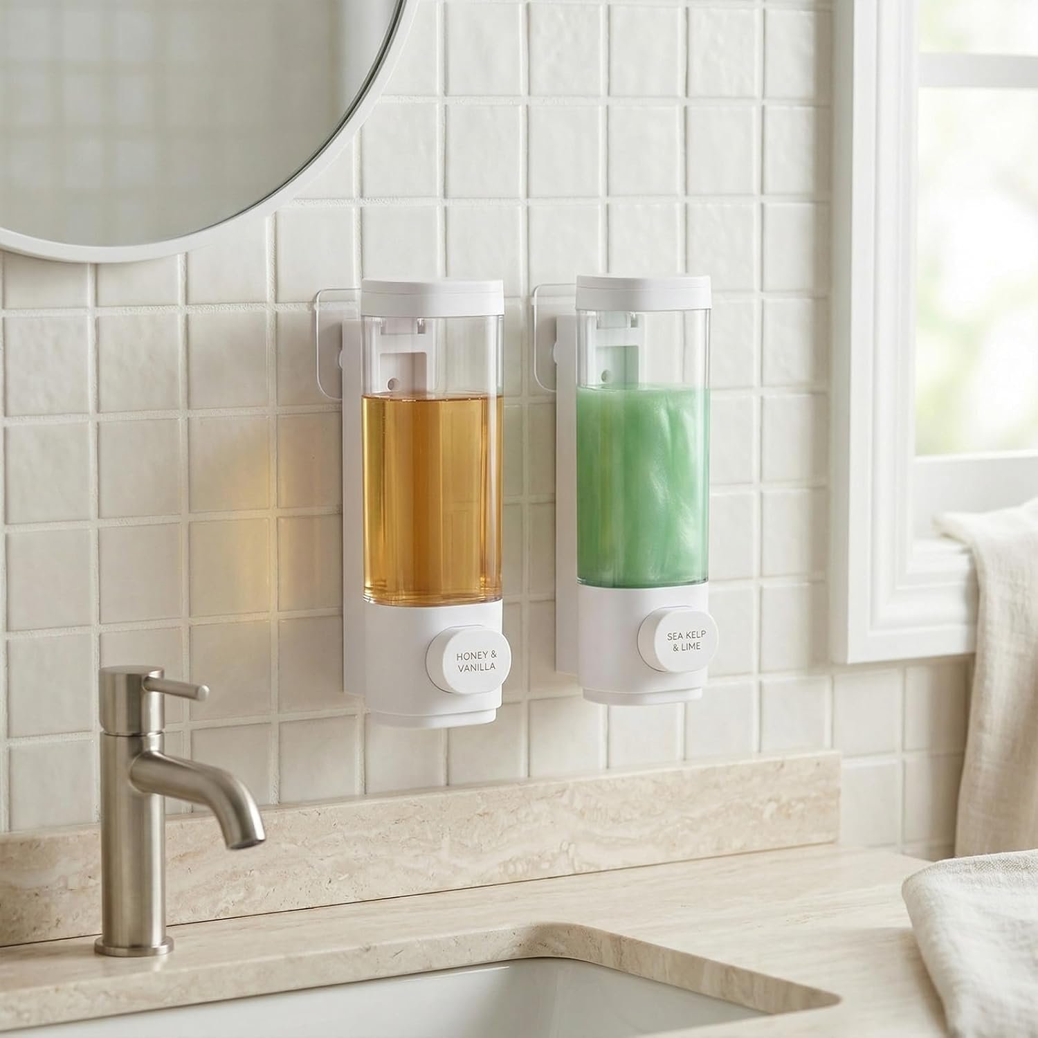 Dispensador de Jabón de Pared 300ml Blanco - Imagen 2