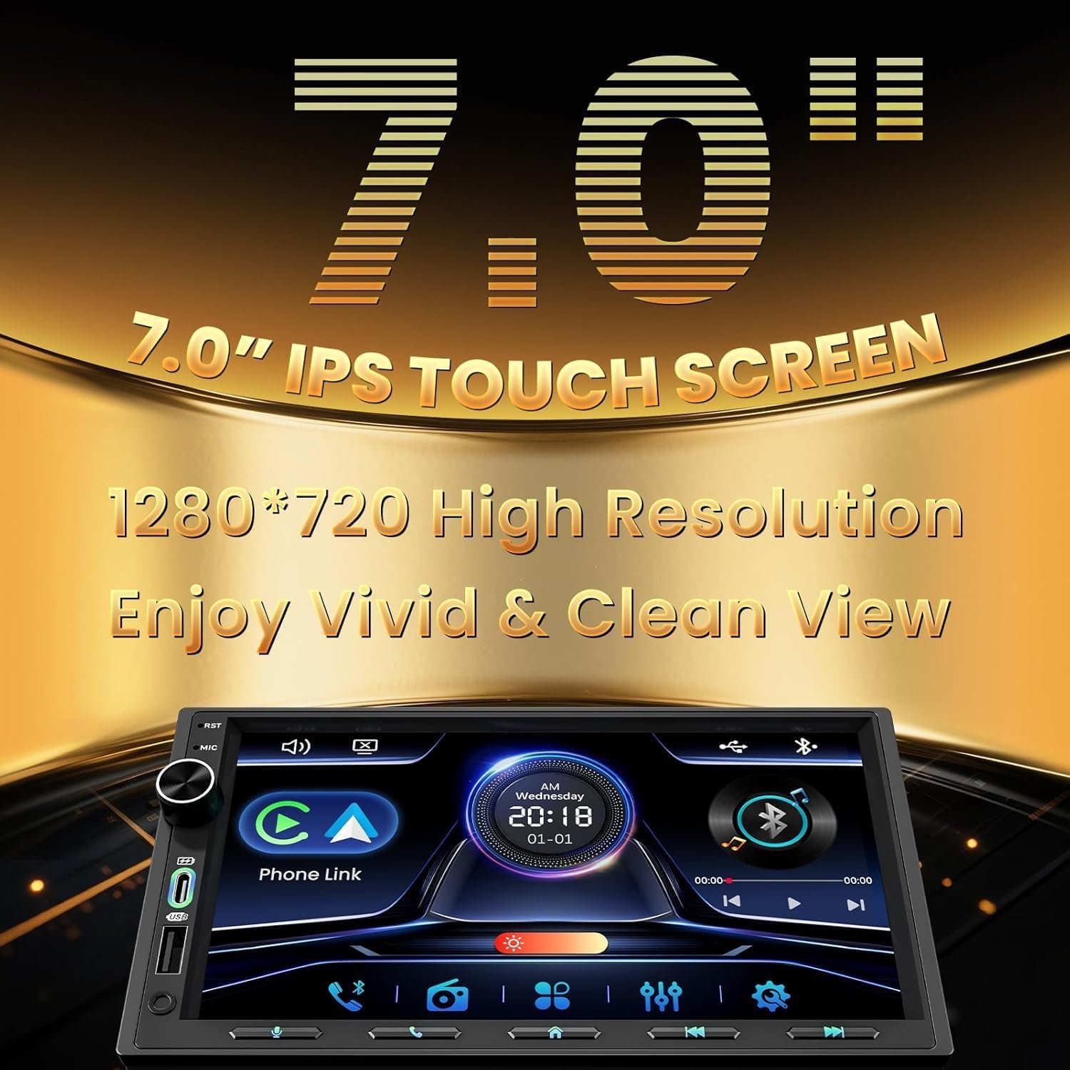 Estéreo de Auto Doble DIN con Carplay y Android Auto 🚗 - Imagen 9