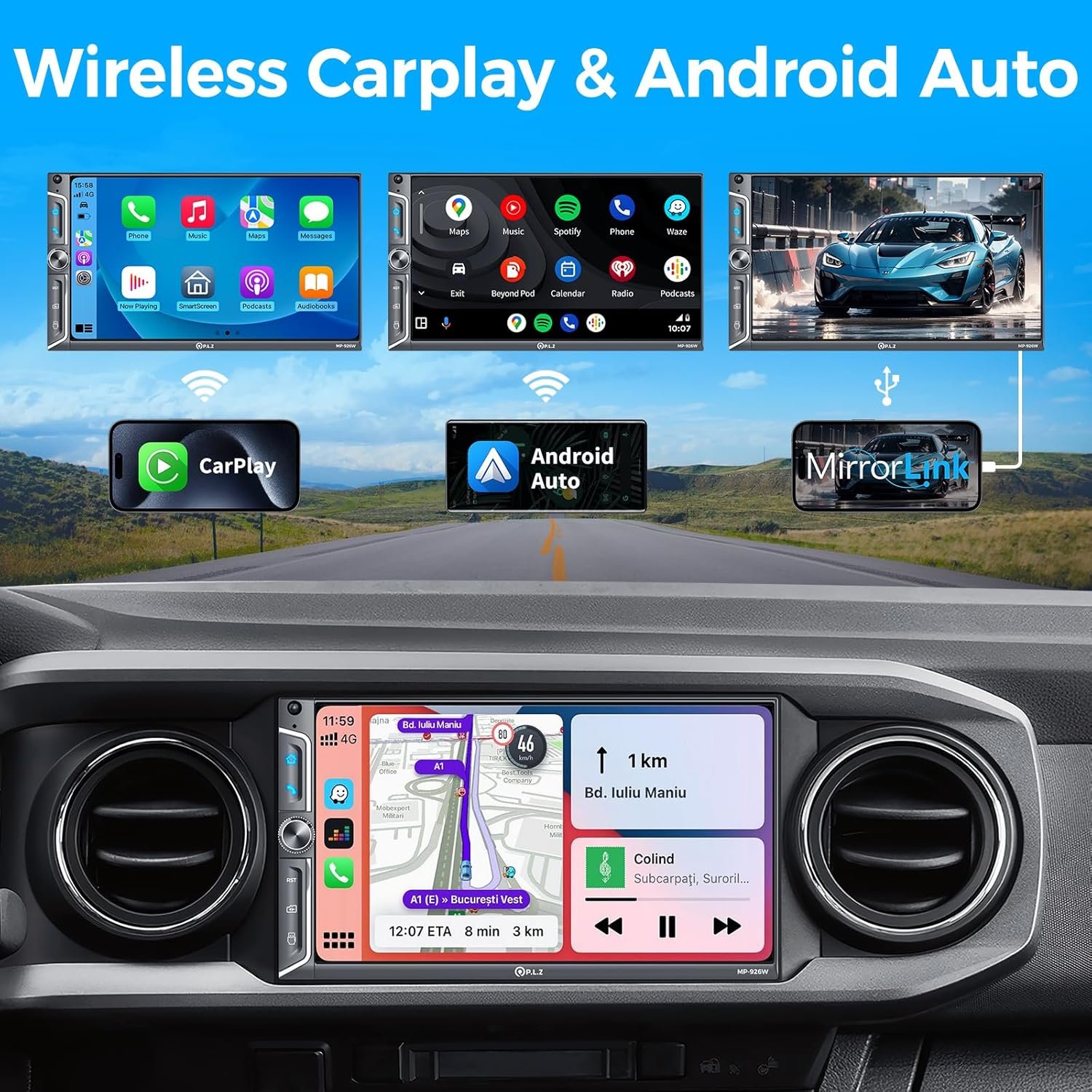 Estéreo QLED para Auto de 6.95 pulgadas con CarPlay y Android Auto 🚗 - Imagen 2