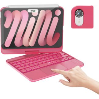 Funda con Teclado para iPad Mini 7 y 6 - Rosa