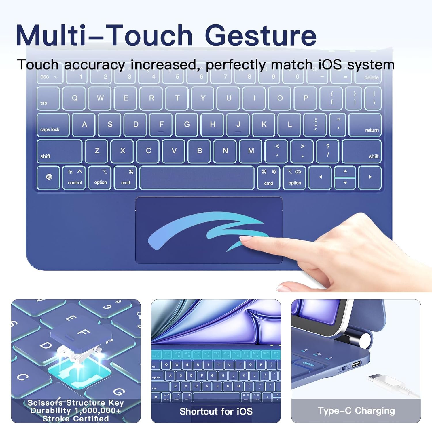 Funda para iPad Air 11 con Teclado y Retroiluminación 🌟 - Imagen 6