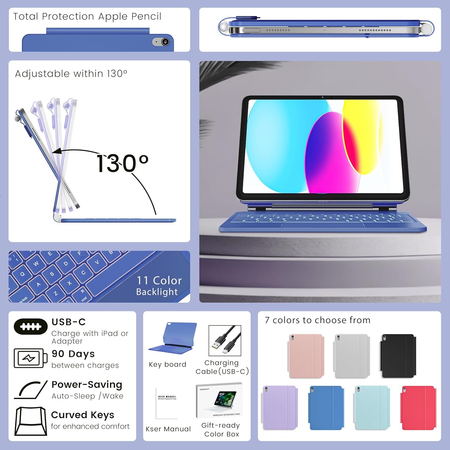 Funda con Teclado para iPad iPad de 10.ª generación iPad A16 de 11 pulgadas - Imagen 7