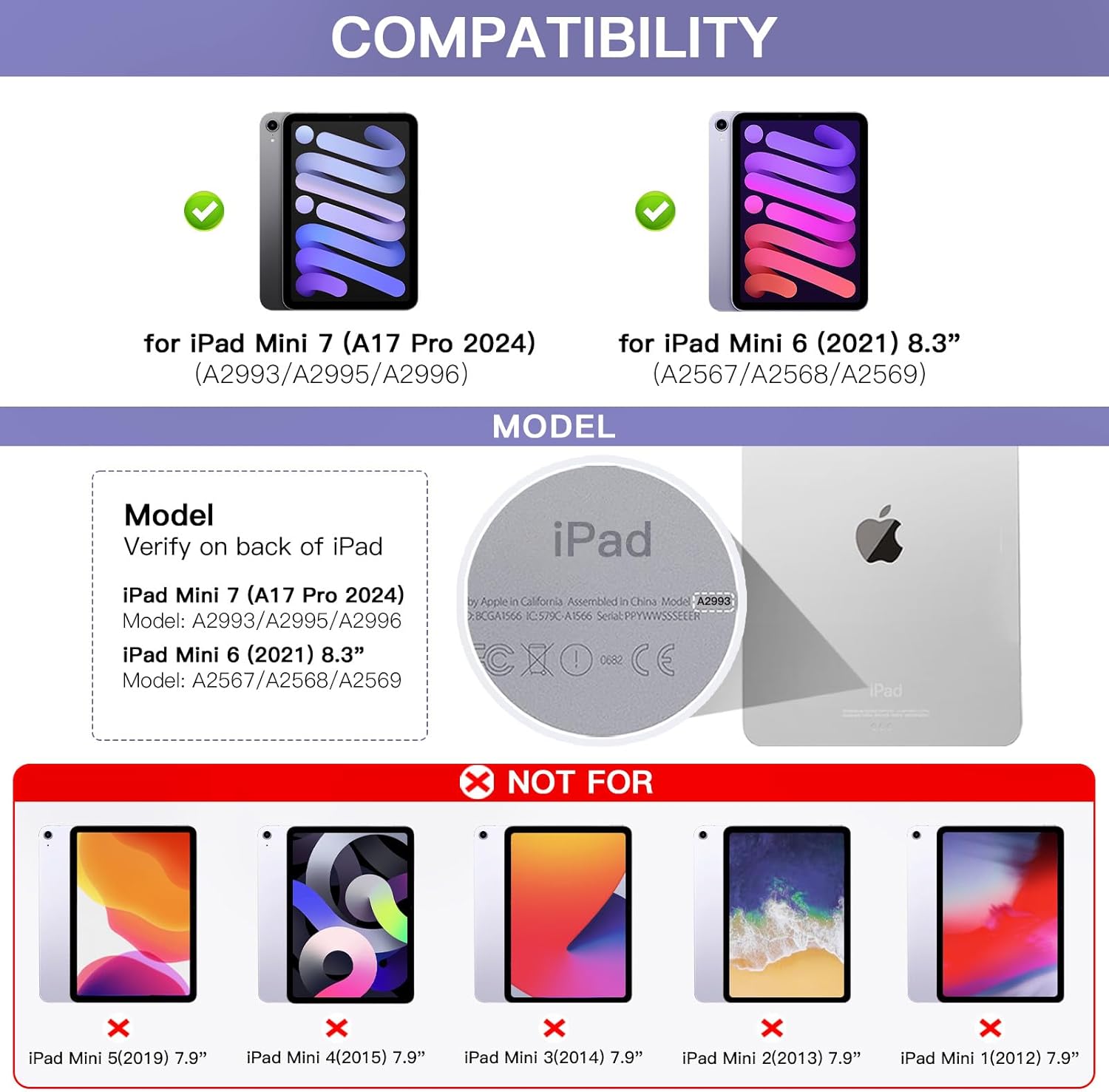Funda Teclado para iPad Mini 7 y 6 - Rotación 360° - Imagen 2