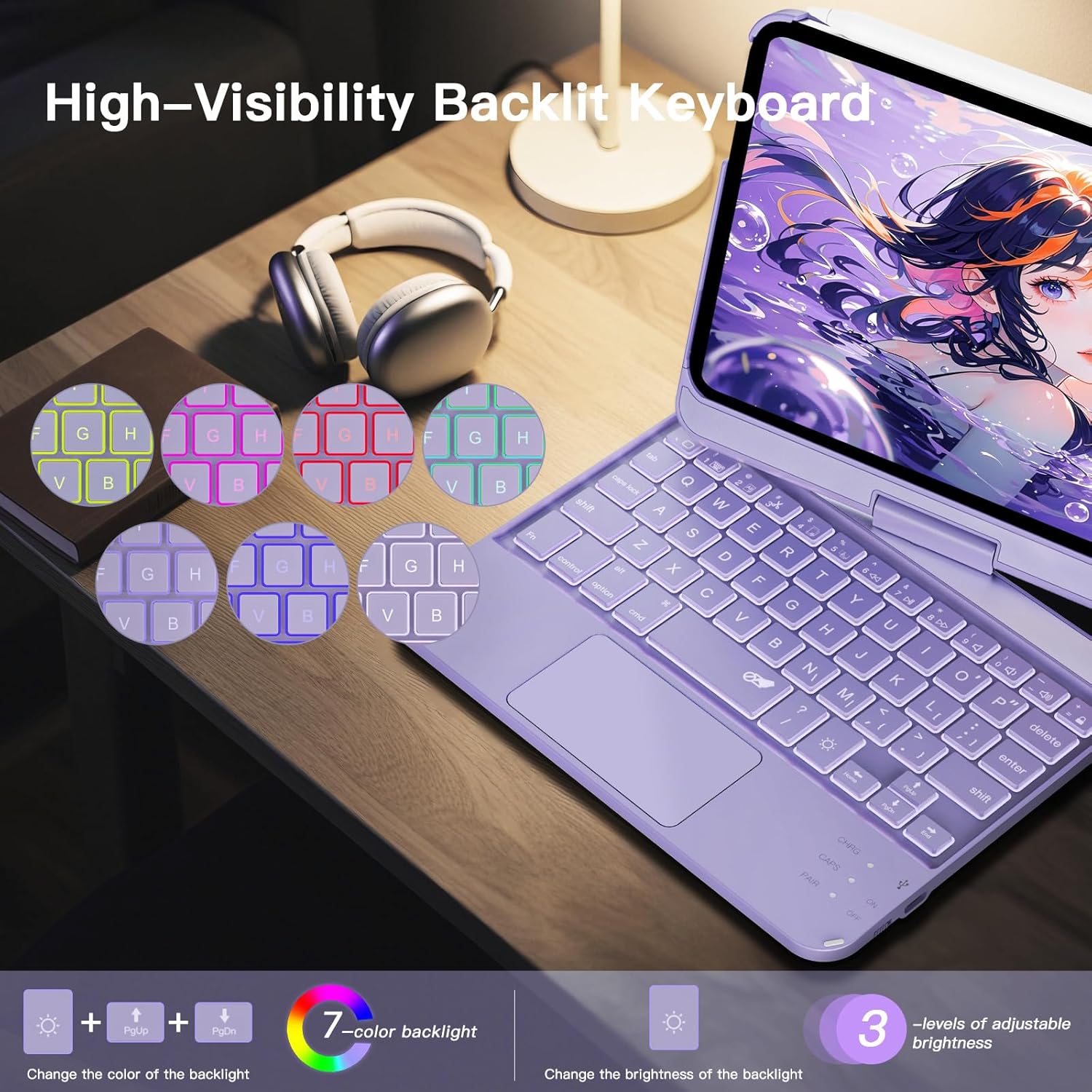 Funda Teclado para iPad Mini 7 y 6 - Rotación 360° - Imagen 5