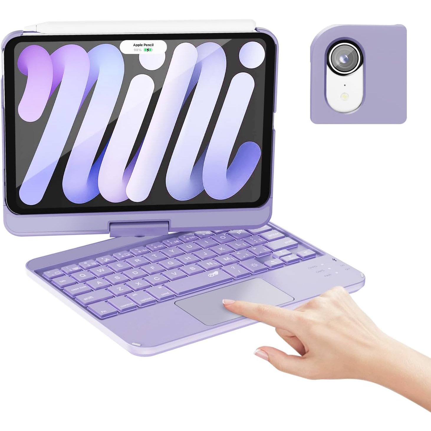 Funda Teclado para iPad Mini 7 y 6 - Rotación 360°